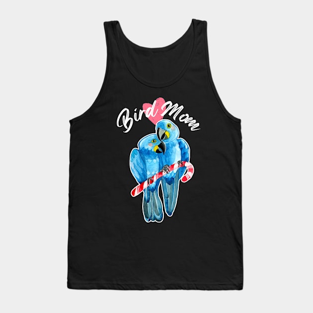 Parrot Bird Mom - Hyacinth Macaw Watercolor Tank Top by IvyLilyArt